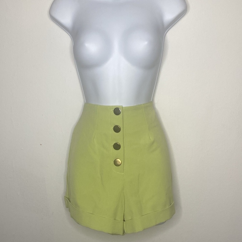 Mint green high waisted shorts